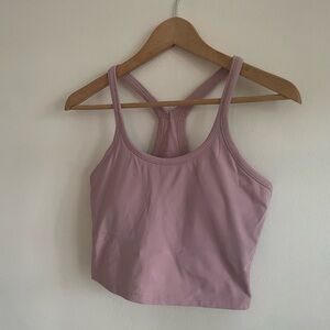 Pink Racerback Built-in Bra Athletic Tank Top Balletcore Athleisure Clean Girl